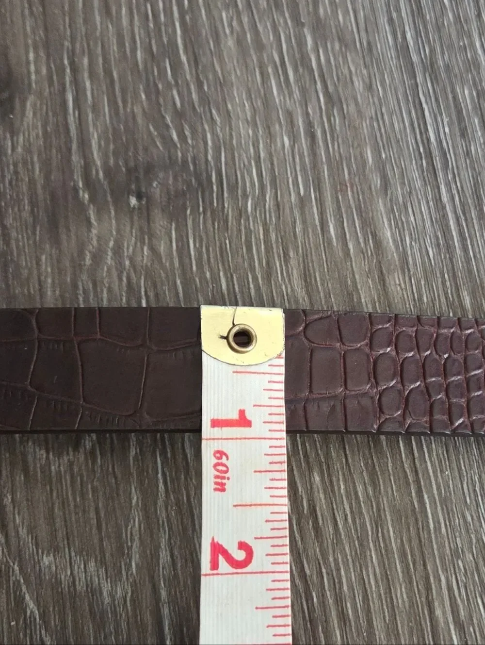 Jones Wear Brown Croc-Embossed Leather Belt - Small